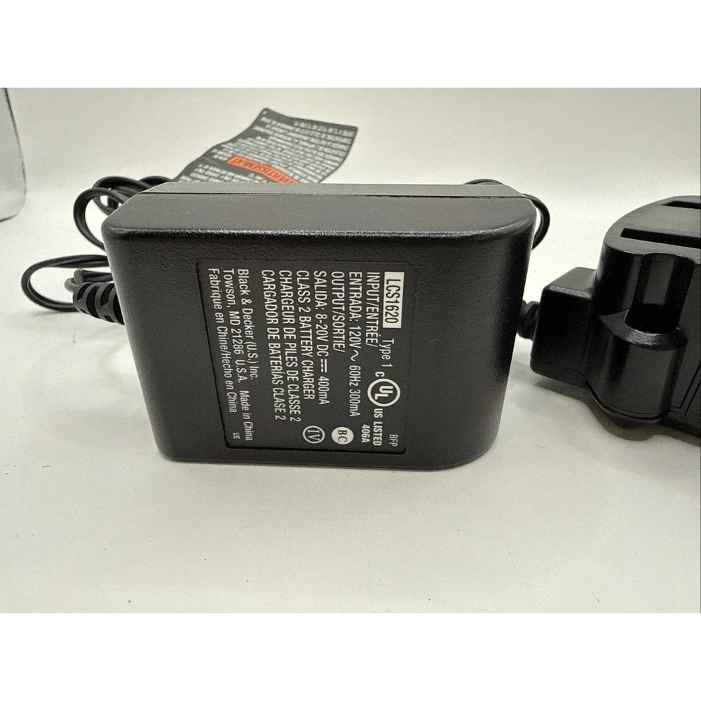 Black+Decker 20V Max Lithium Ion Battery 2.0 AH Pack LBXR2020 & Charger LCS1620